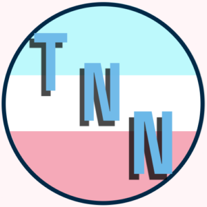 The logo is a circle with navy blue border. In the circle is the letters T N N and baby blue, white, and baby pink stripes inside the circle.