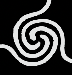 Black box with white symmetrical lines forming a circle